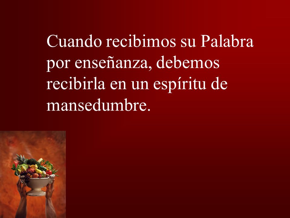 Cuando recibimos su Palabra por enseñanza, debemos recibirla en un espíritu de mansedumbre.