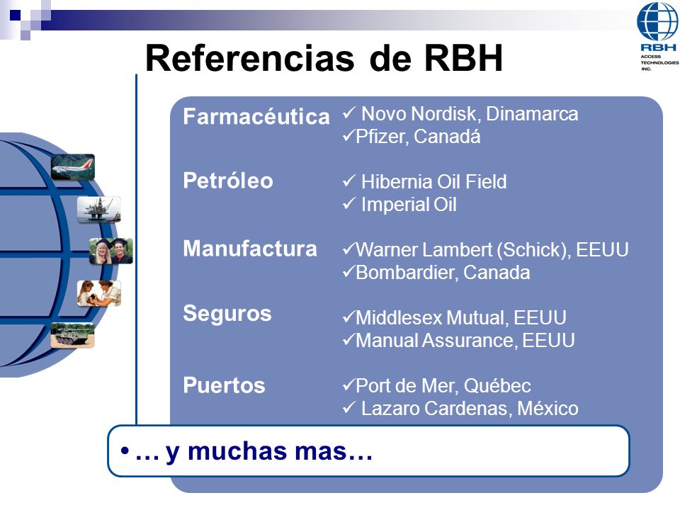 Referencias de RBH • … y muchas mas… Farmacéutica Petróleo Manufactura