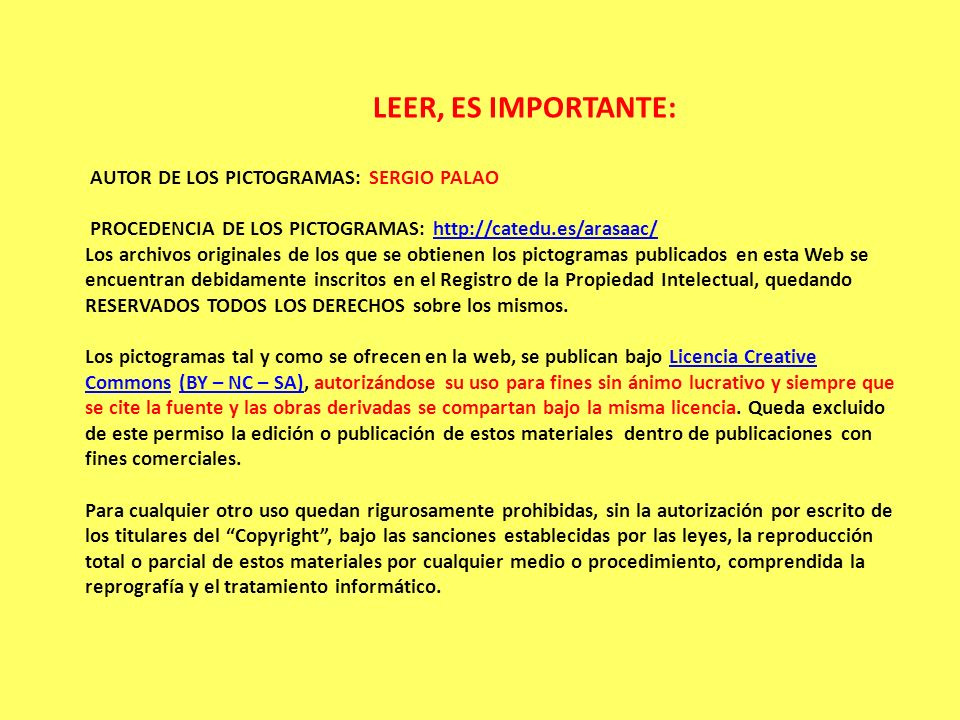 LEER, ES IMPORTANTE: AUTOR DE LOS PICTOGRAMAS: SERGIO PALAO