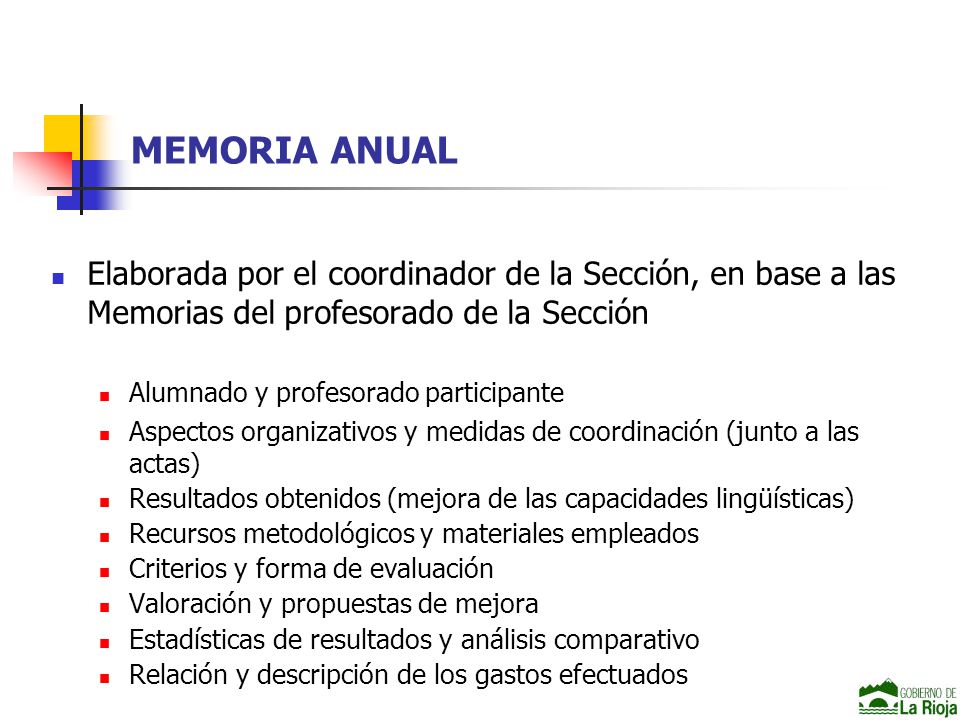 MEMORIA ANUAL Elaborada por el coordinador de la Sección, en base a las Memorias del profesorado de la Sección.