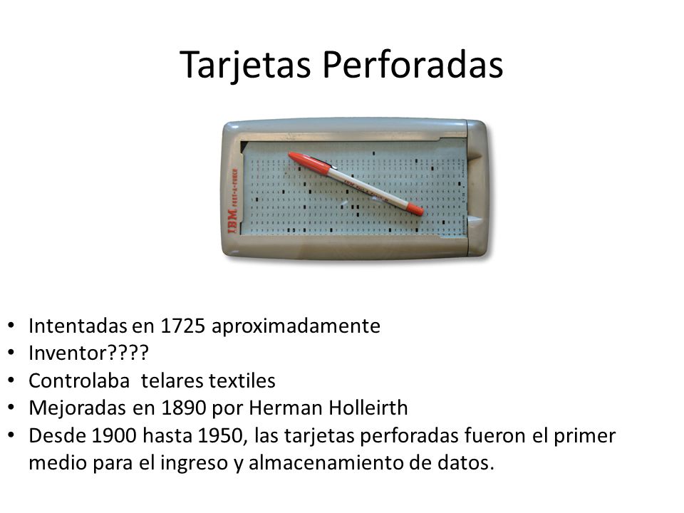Tarjetas Perforadas Intentadas en 1725 aproximadamente Inventor