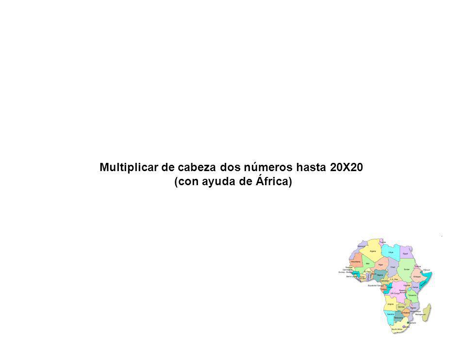 Multiplicar de cabeza dos números hasta 20X20