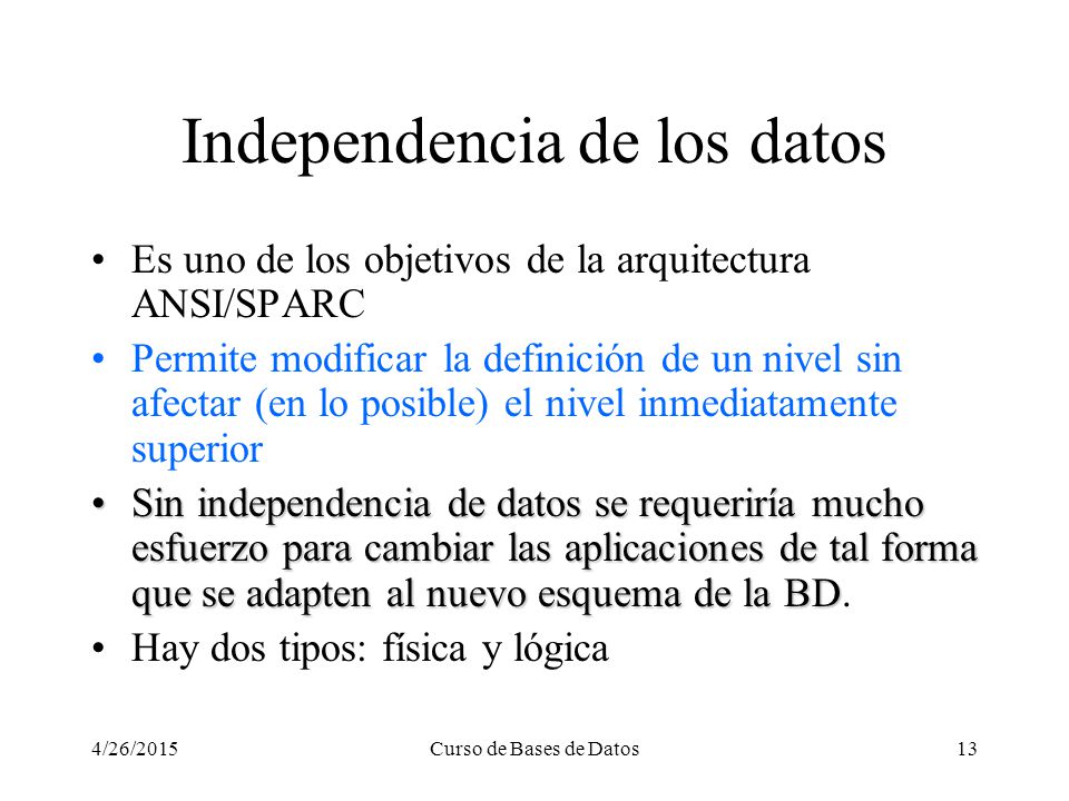 Independencia de los datos