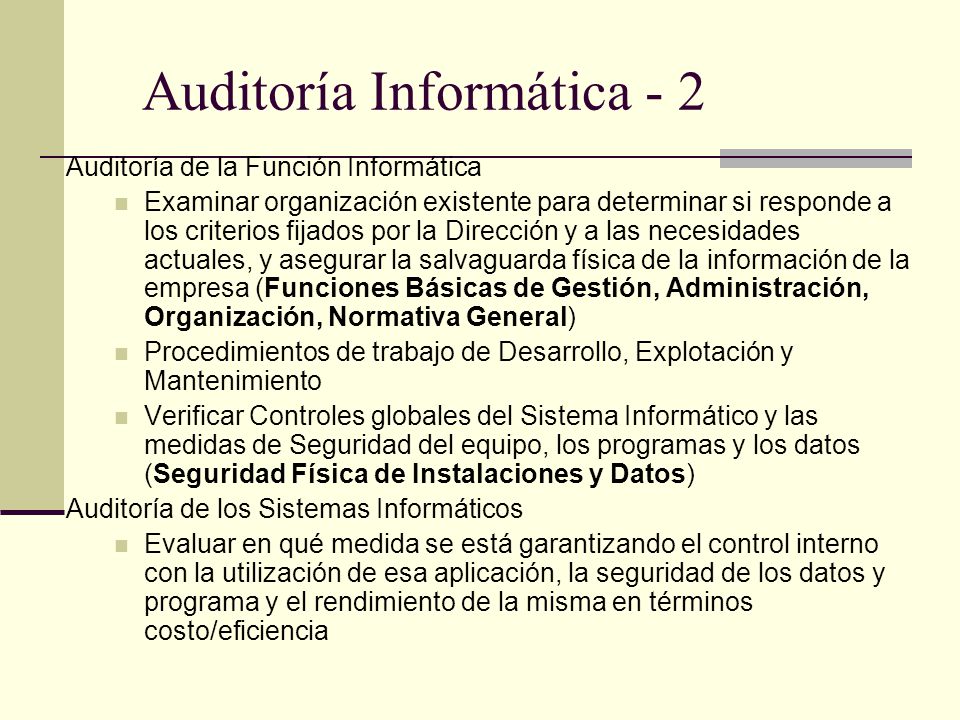 Auditoría Informática - 2