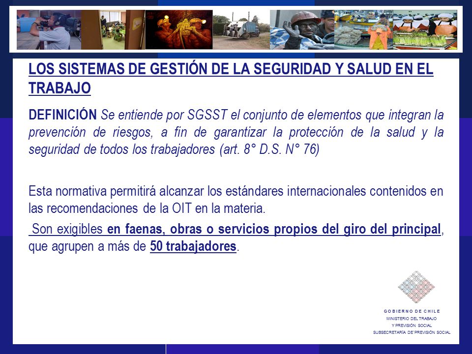 LOS SISTEMAS DE GESTIÓN DE LA SEGURIDAD Y SALUD EN EL TRABAJO