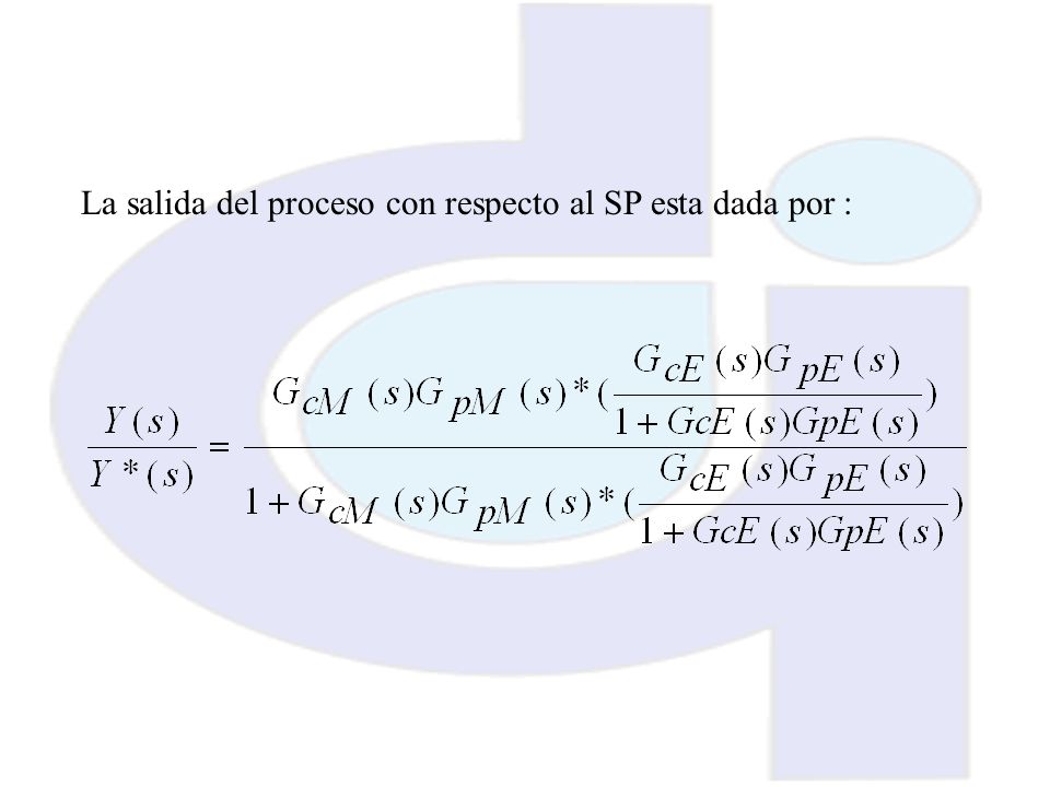 La salida del proceso con respecto al SP esta dada por :