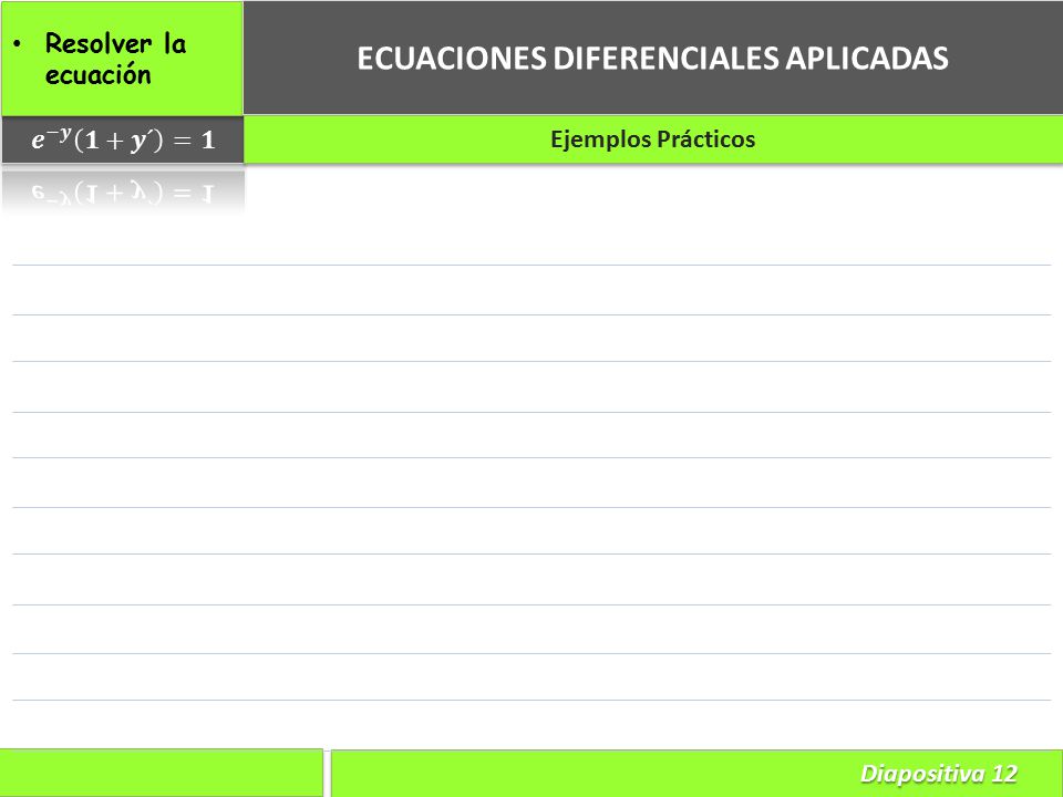 ECUACIONES DIFERENCIALES APLICADAS