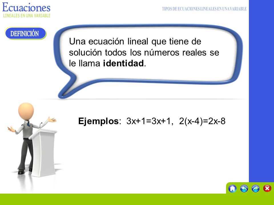 TIPOS DE ECUACIONES LINEALES EN UNA VARIABLE
