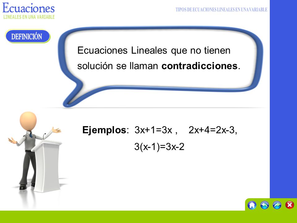 TIPOS DE ECUACIONES LINEALES EN UNA VARIABLE