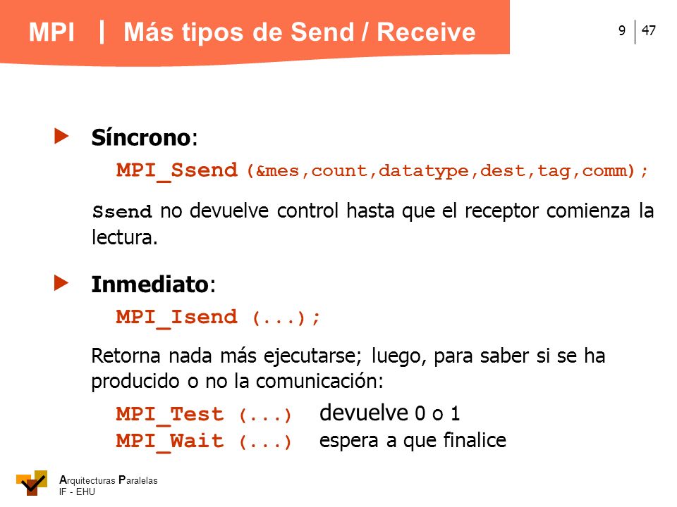 Más tipos de Send / Receive