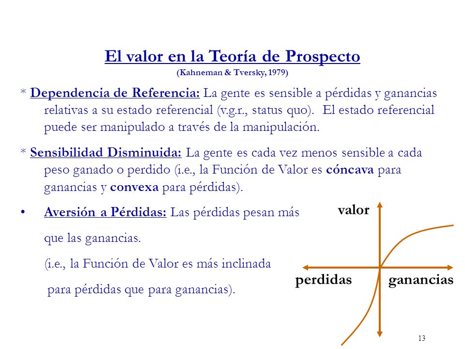 El valor en la Teoría de Prospecto