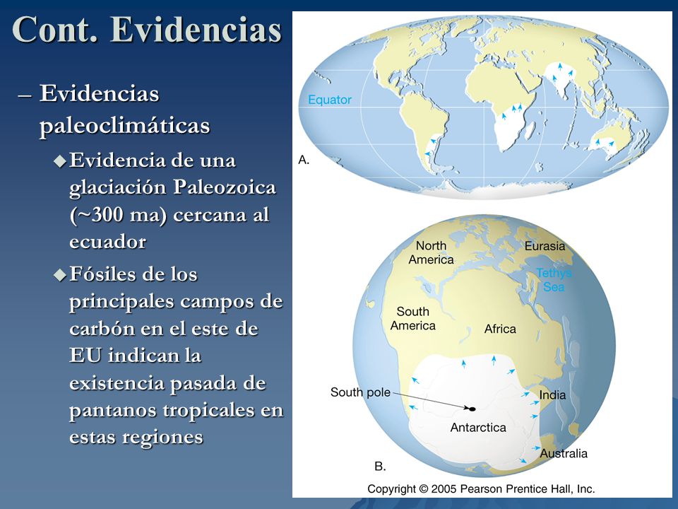 Cont. Evidencias Evidencias paleoclimáticas