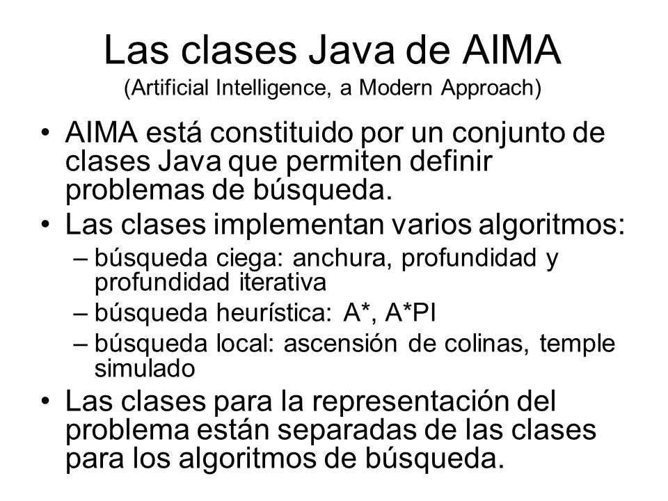 Las clases Java de AIMA (Artificial Intelligence, a Modern Approach)
