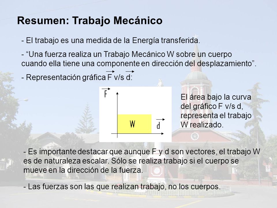 Resumen: Trabajo Mecánico