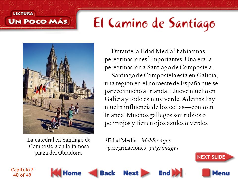 La catedral en Santiago de Compostela en la famosa plaza del Obradoiro