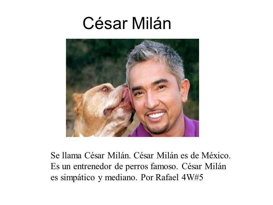 César Milán Se llama César Milán. César Milán es de México.