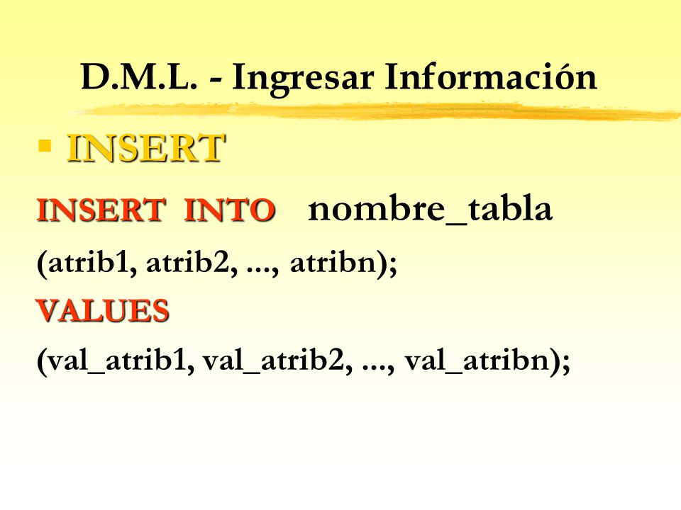 D.M.L. - Ingresar Información