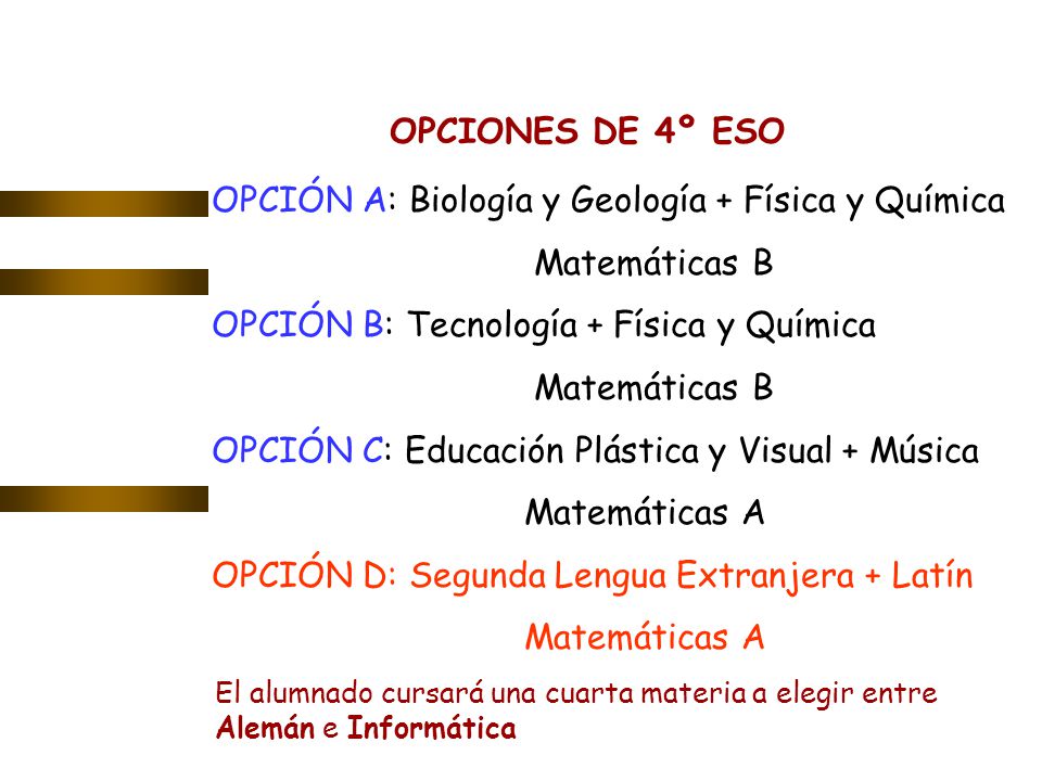 OPCIÓN A: Biología y Geología + Física y Química Matemáticas B