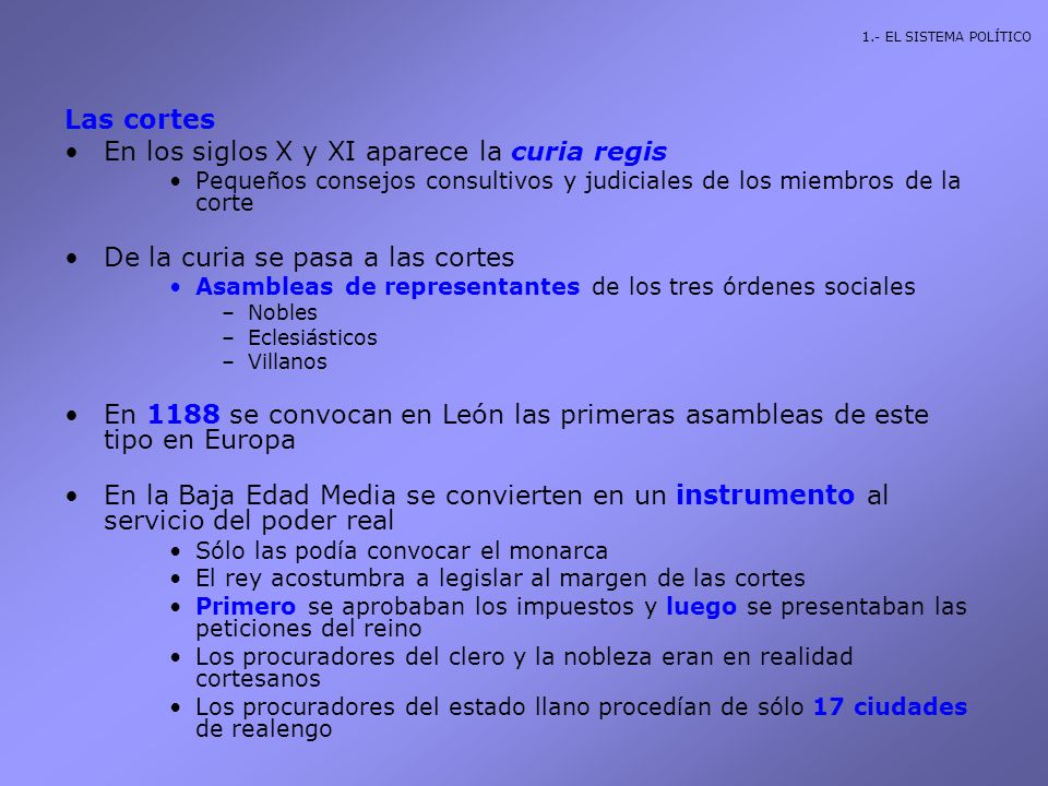 En los siglos X y XI aparece la curia regis