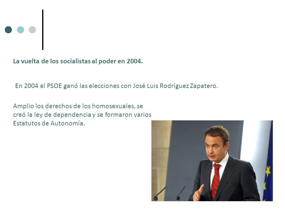 La vuelta de los socialistas al poder en 2004.