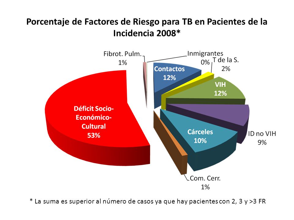 Porcentaje de Factores de Riesgo para TB en Pacientes de la Incidencia 2008*
