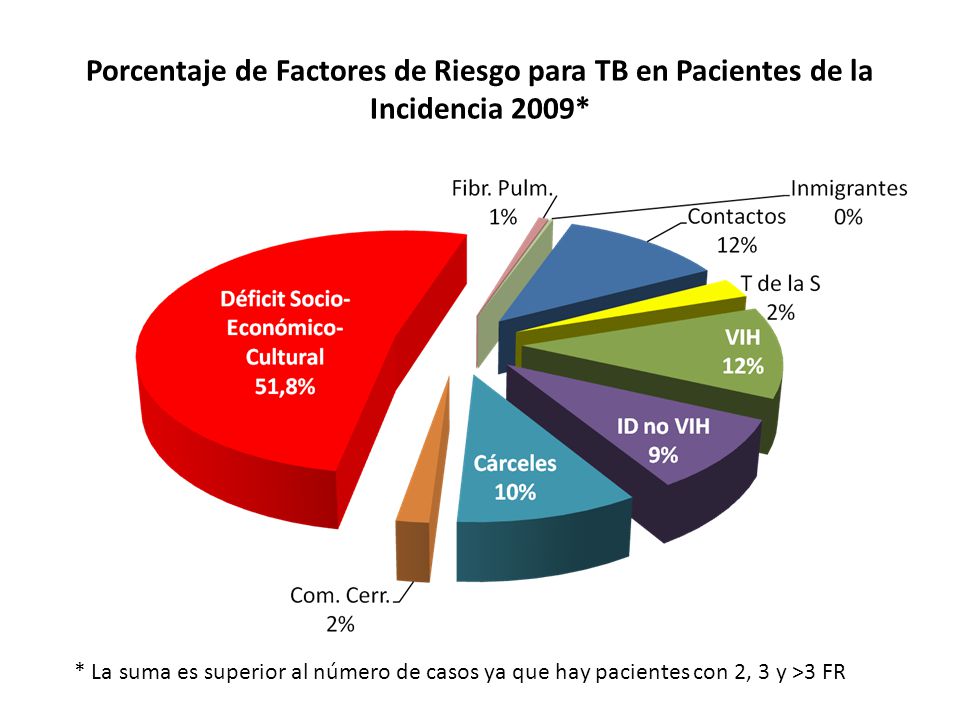Porcentaje de Factores de Riesgo para TB en Pacientes de la Incidencia 2009*