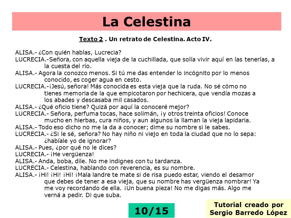 La Celestina 10/15 Tutorial creado por Sergio Barredo López
