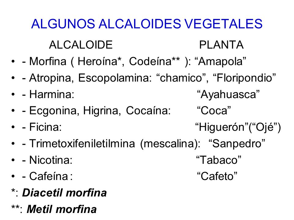 ALGUNOS ALCALOIDES VEGETALES