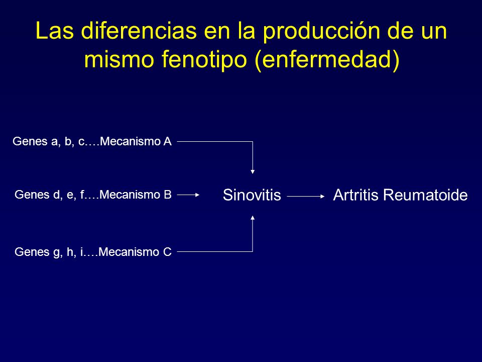 Las diferencias en la producción de un mismo fenotipo (enfermedad)