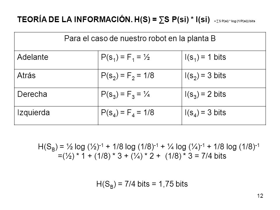 Para el caso de nuestro robot en la planta B