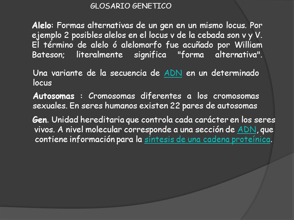 Una variante de la secuencia de ADN en un determinado locus