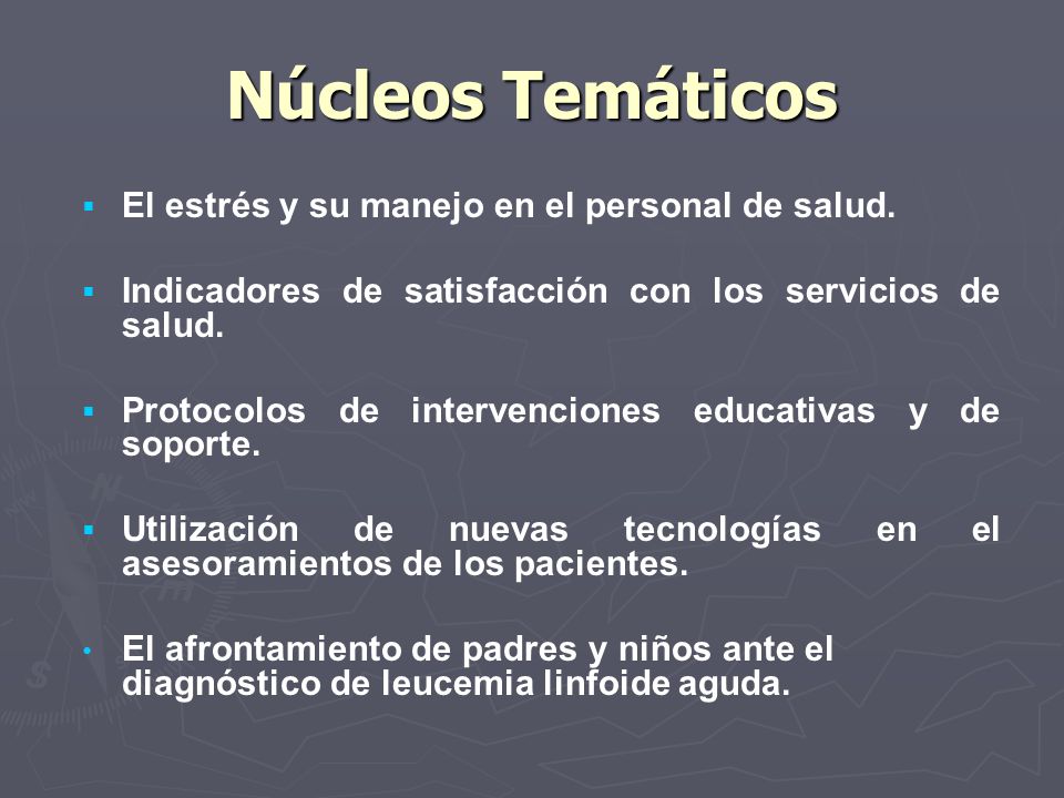 Núcleos Temáticos El estrés y su manejo en el personal de salud.