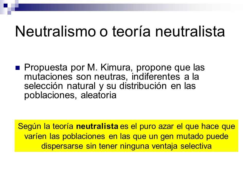 Neutralismo o teoría neutralista