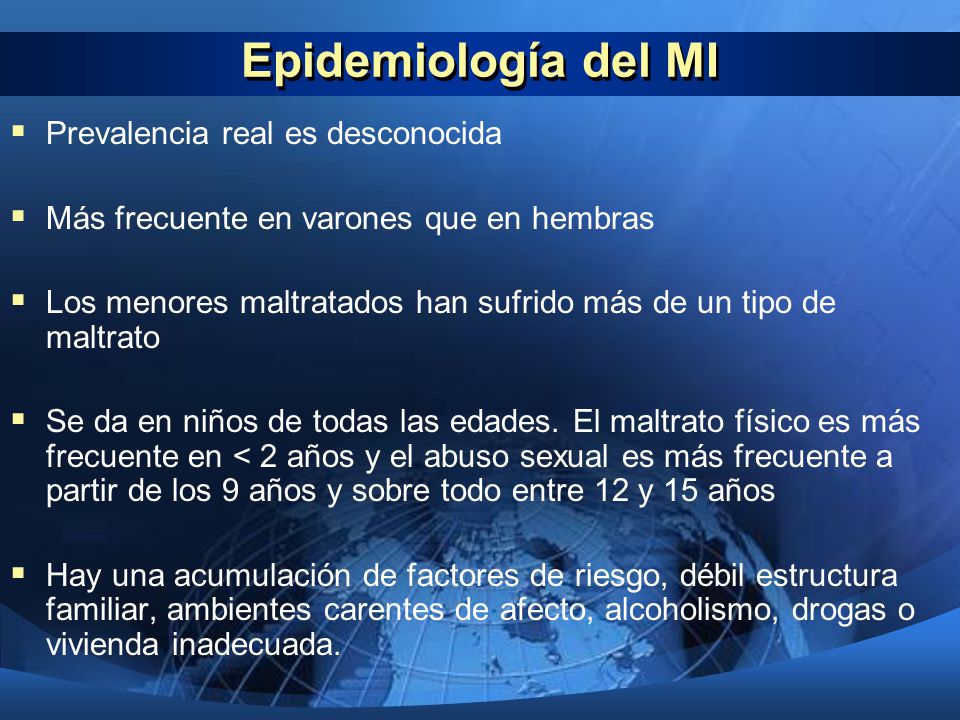 Epidemiología del MI Prevalencia real es desconocida