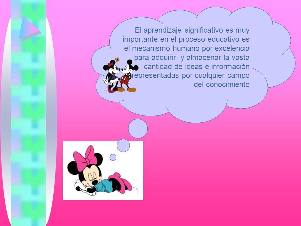 El aprendizaje significativo es muy importante en el proceso educativo es el mecanismo humano por excelencia para adquirir y almacenar la vasta cantidad de ideas e información representadas por cualquier campo del conocimiento