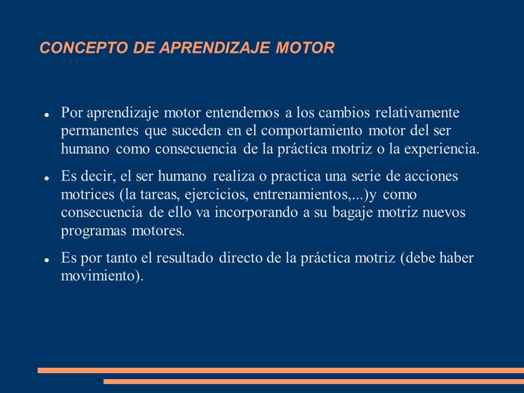 CONCEPTO DE APRENDIZAJE MOTOR