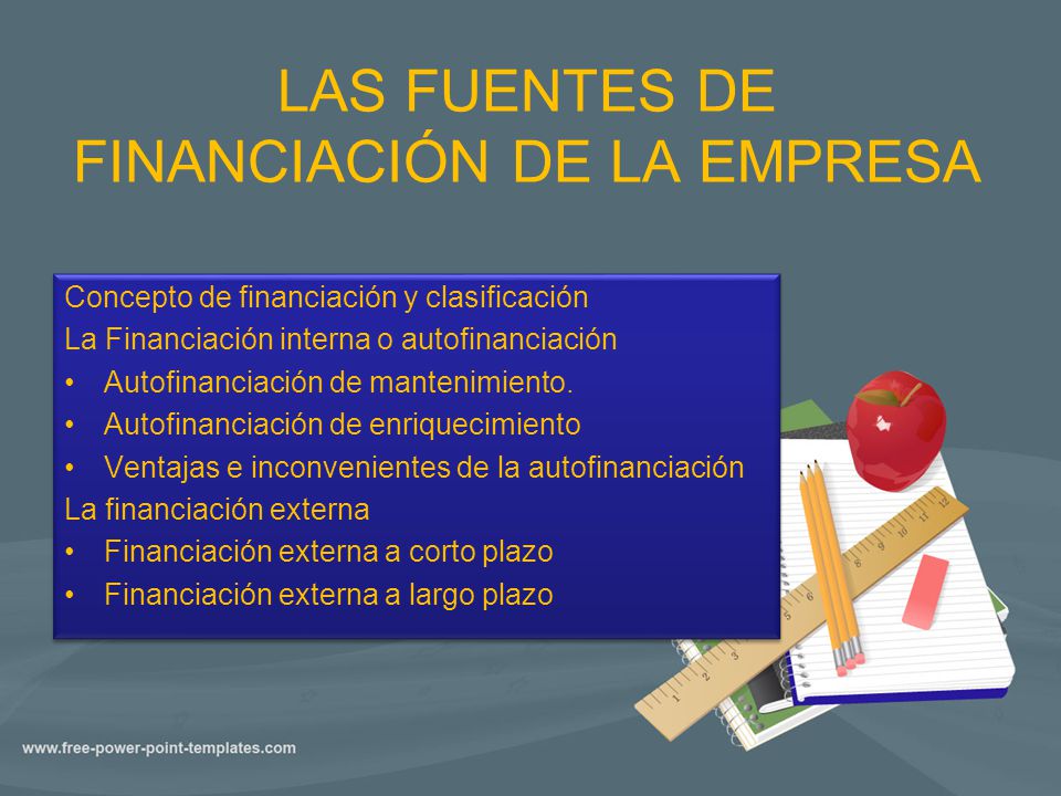 LAS FUENTES DE FINANCIACIÓN DE LA EMPRESA