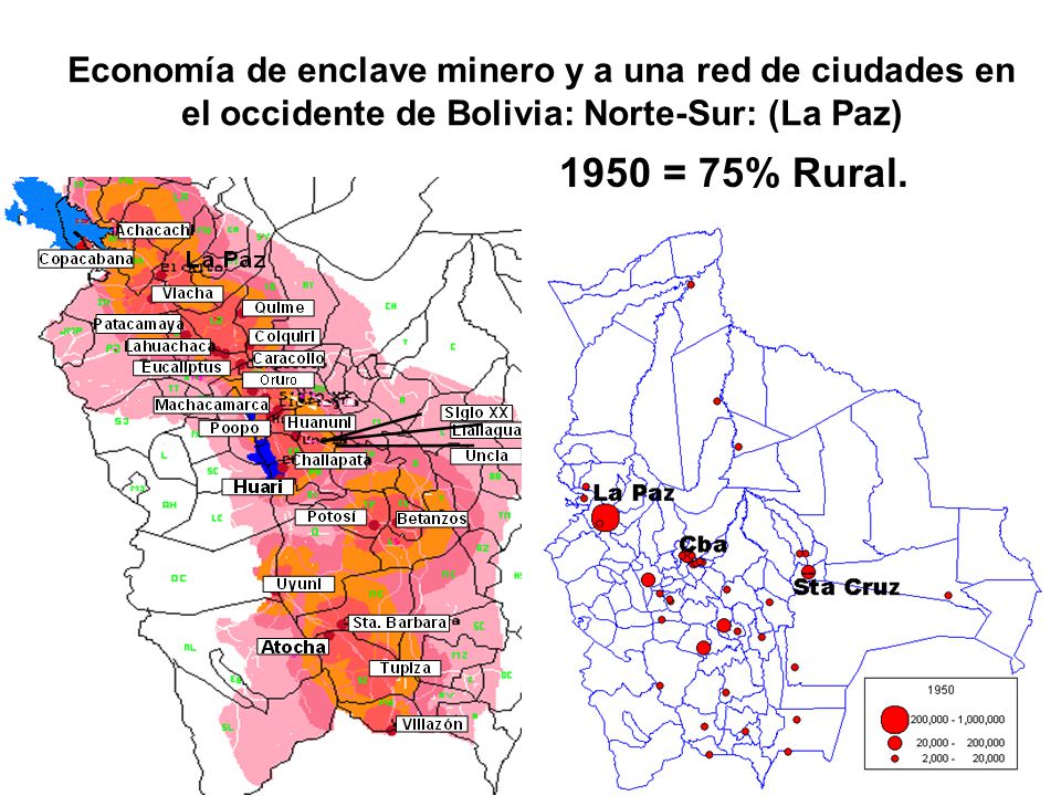 Economía de enclave minero y a una red de ciudades en el occidente de Bolivia: Norte-Sur: (La Paz)