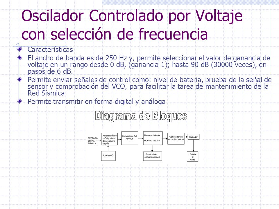 Oscilador Controlado por Voltaje con selección de frecuencia