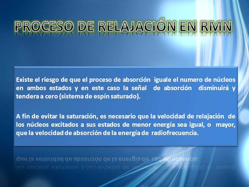 PROCESO DE RELAJACIÓN EN RMN