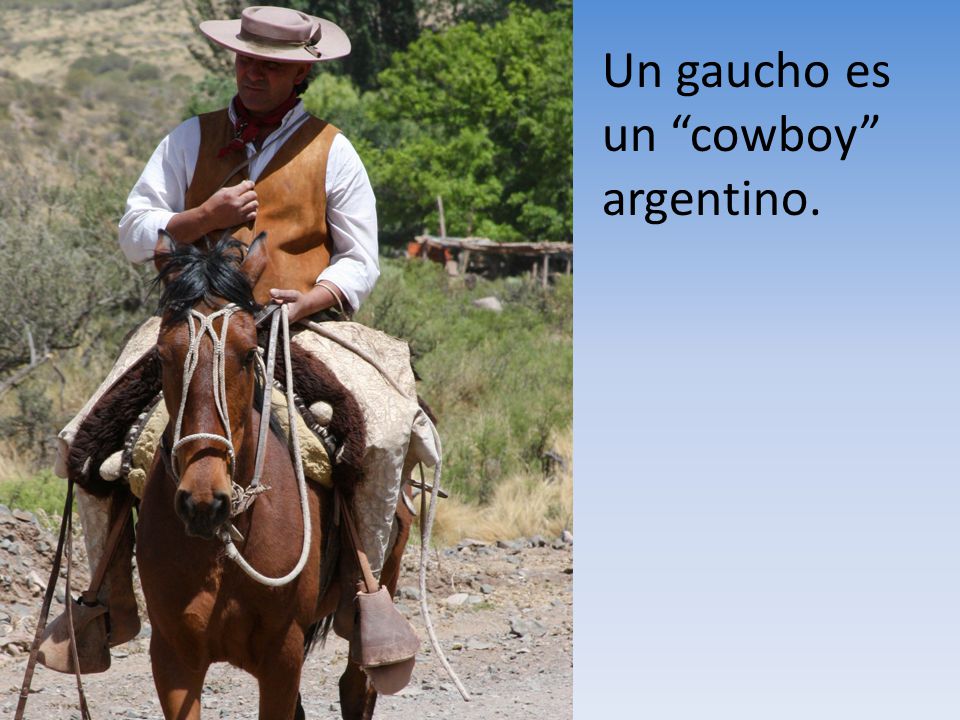 Un gaucho es un cowboy argentino.