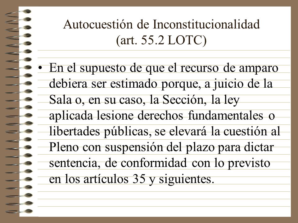 Autocuestión de Inconstitucionalidad (art LOTC)