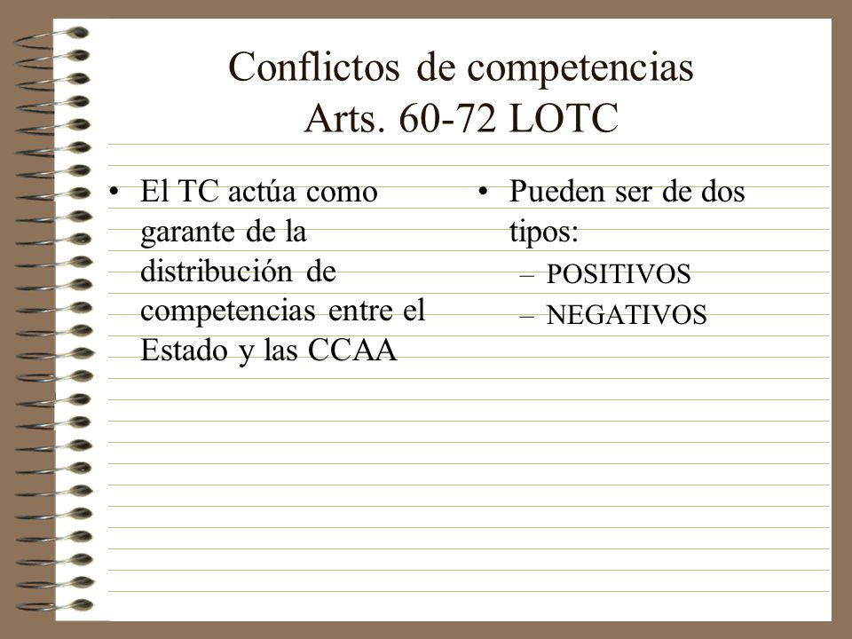 Conflictos de competencias Arts LOTC