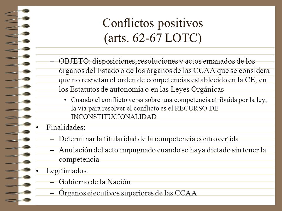 Conflictos positivos (arts LOTC)