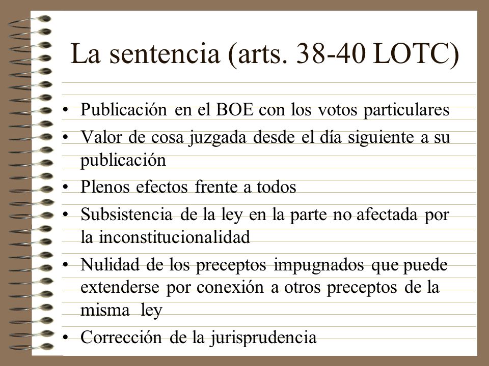 La sentencia (arts LOTC)