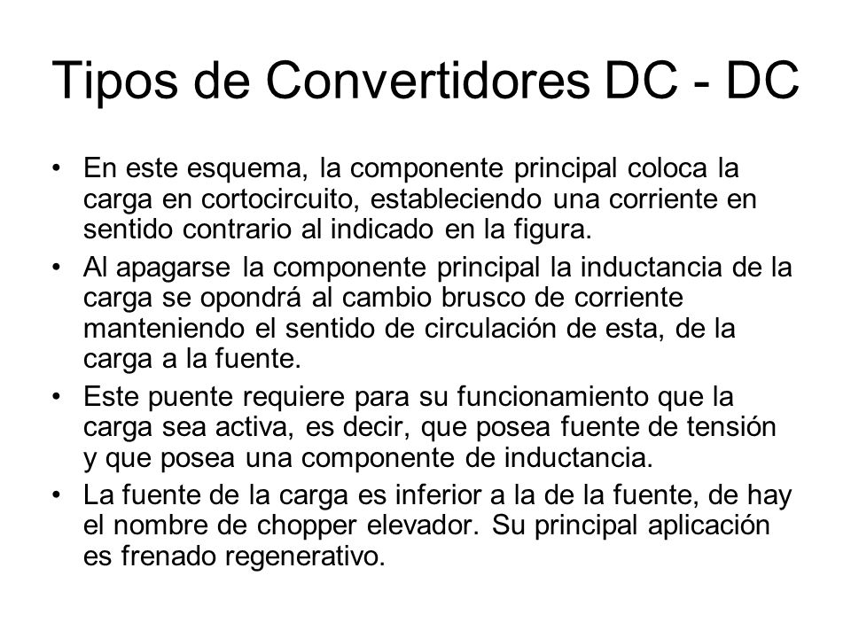 Tipos de Convertidores DC - DC