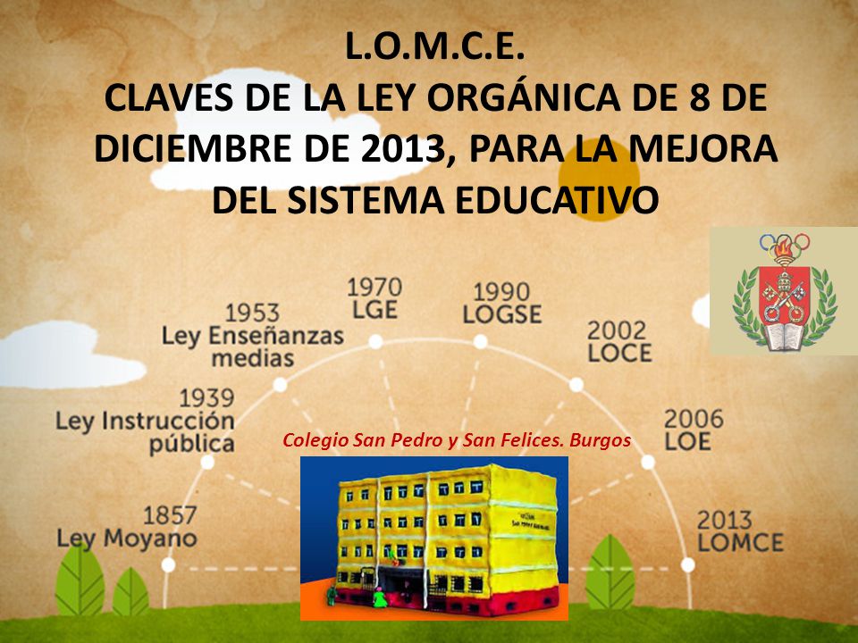 L.O.M.C.E. CLAVES DE LA LEY ORGÁNICA DE 8 DE DICIEMBRE DE 2013, PARA LA MEJORA DEL SISTEMA EDUCATIVO