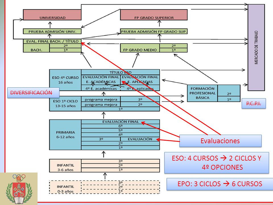 Evaluaciones ESO: 4 CURSOS  2 CICLOS Y 4º OPCIONES