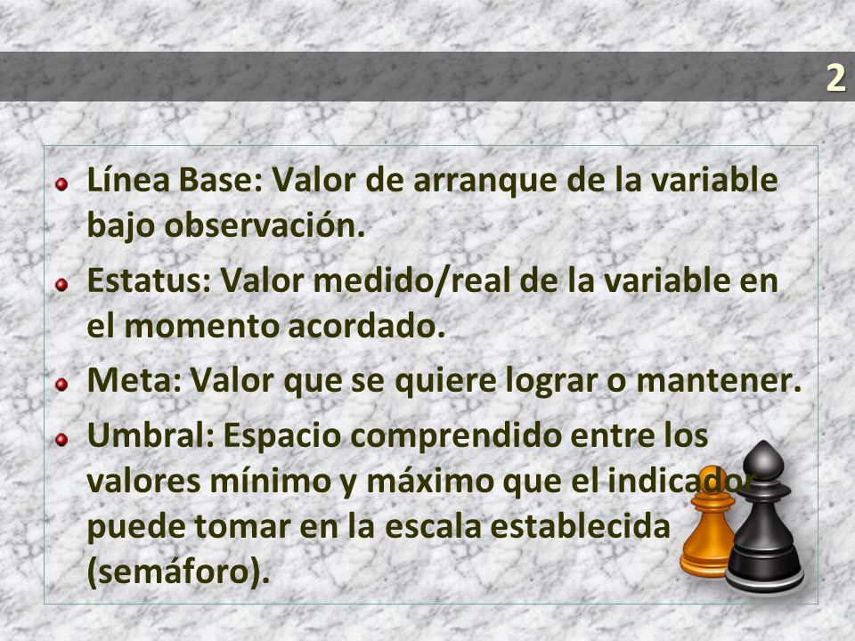 2 Línea Base: Valor de arranque de la variable bajo observación.