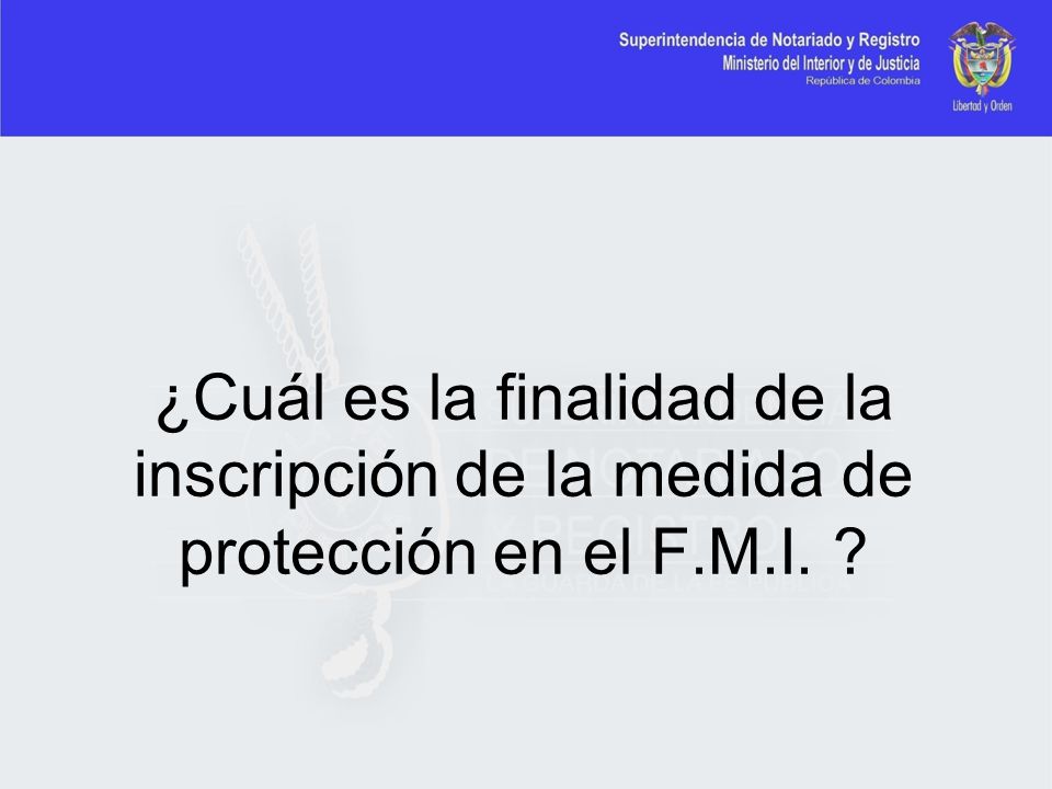 ¿Cuál es la finalidad de la inscripción de la medida de protección en el F.M.I.